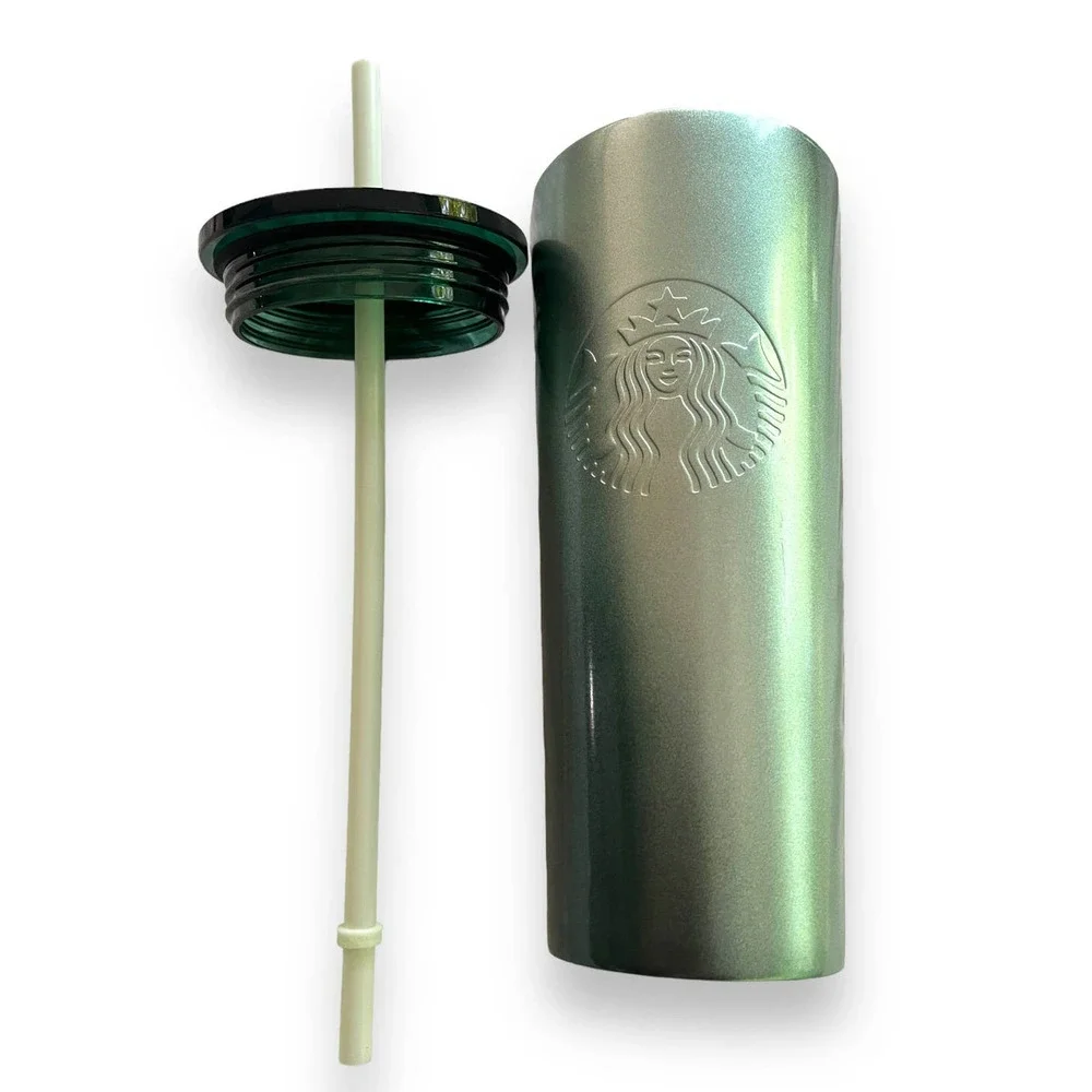 2022 Starbucks Green Ombre Stainless Steel Tumbler 16 oz Cold Cup NEW